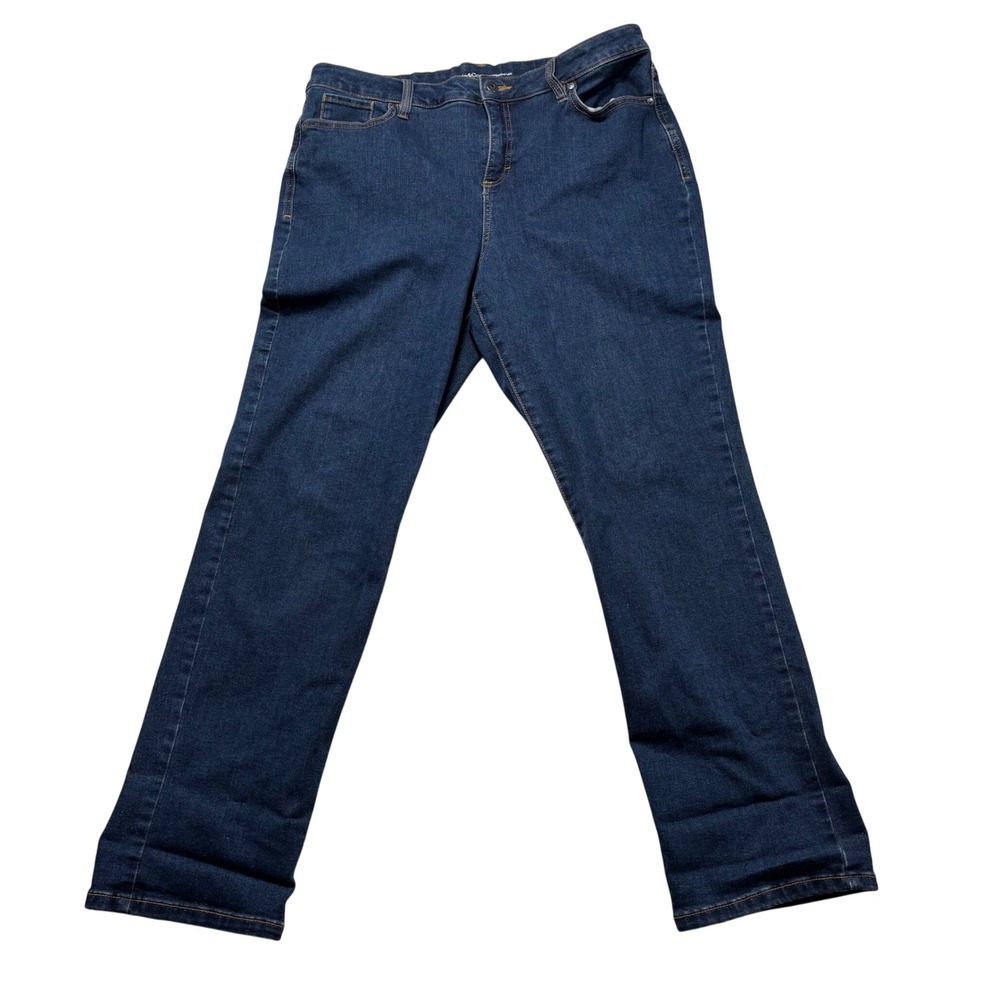 Style&Co Womens Curvy Straight Leg Jeans Dark Wash Blue Denim Size 18 #516